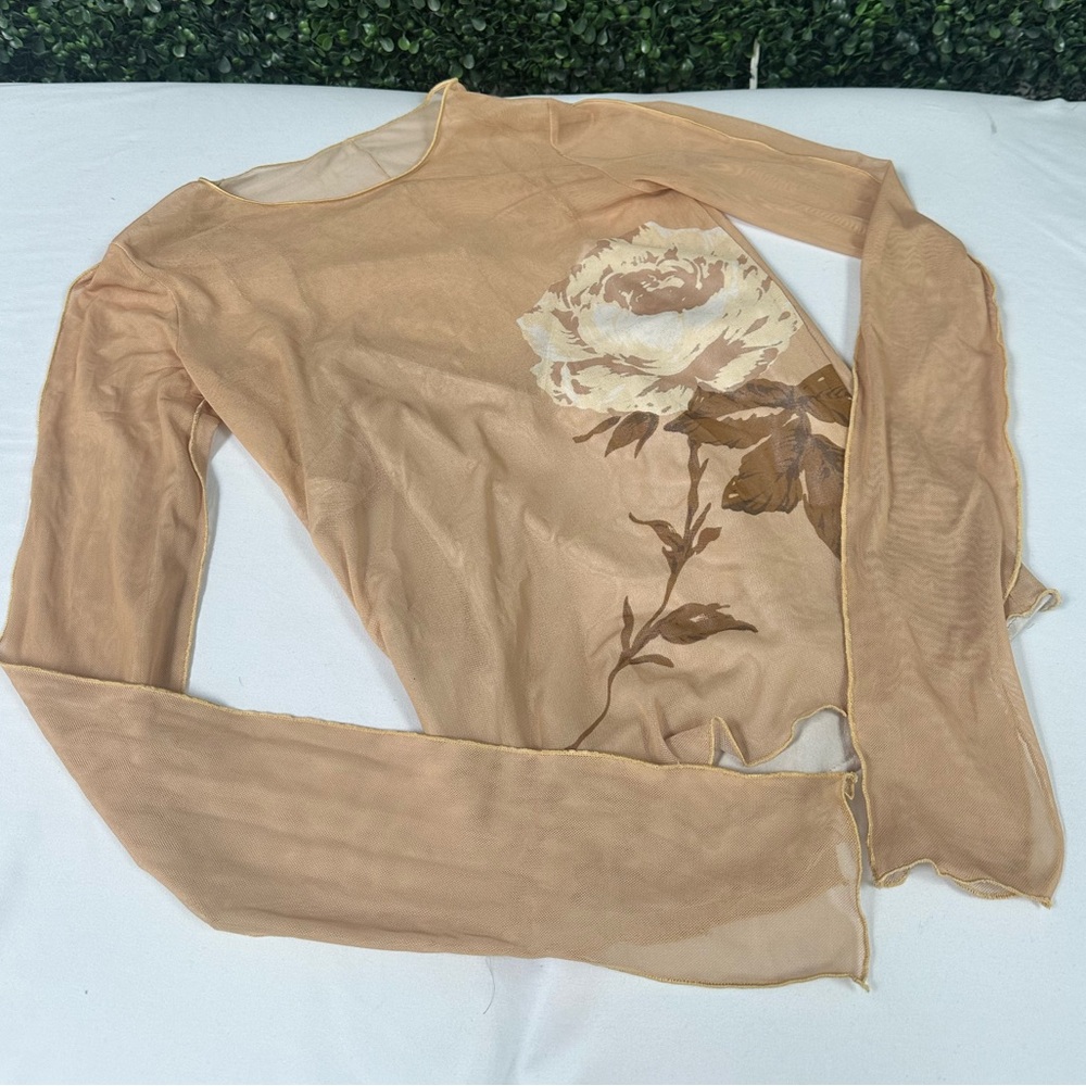 Mesh Double Layer Long Sleeve Blouse